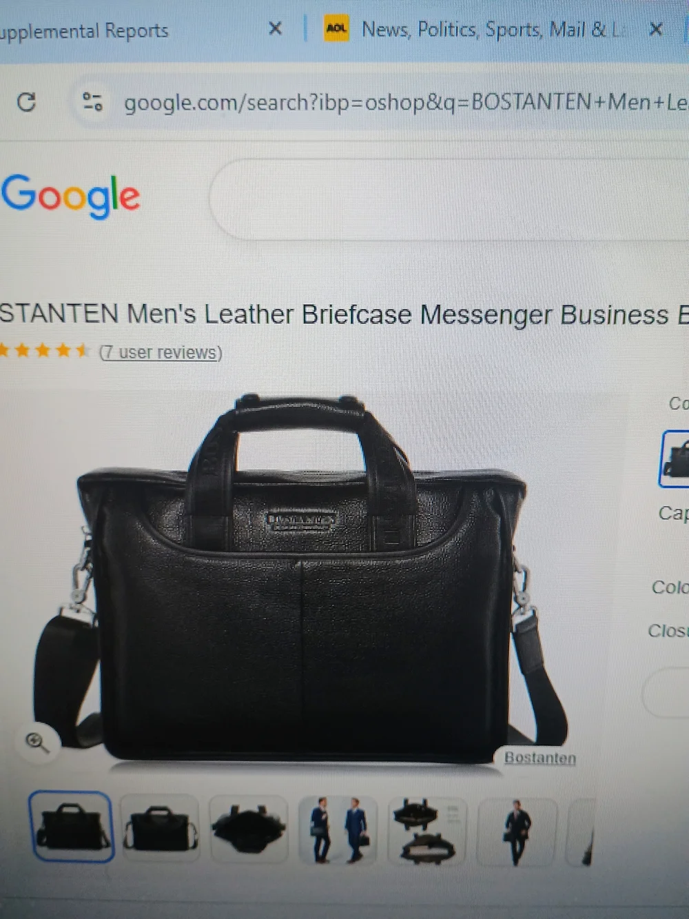 NWOT Bostanten Black Leather Laptop Bag -